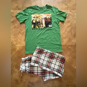 Target Boys’ ELF Green & White Plaid Pajama Set – XL